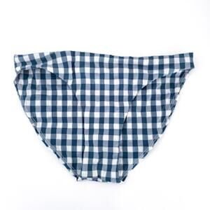 Mikoh Checkered Swim Hipster Bikini Bottom Blue White Women's Size Extra Small